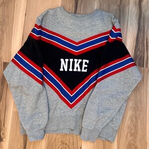 Nike Gray Sweater with Red and Blue Accents